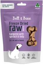 Load image into Gallery viewer, Freeze Dried Dog Treats - Kangaroo with Spinach and Kelp 100g