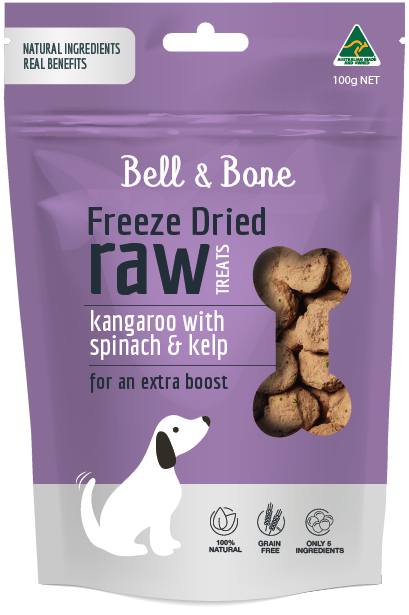 Freeze Dried Dog Treats - Kangaroo with Spinach and Kelp 100g